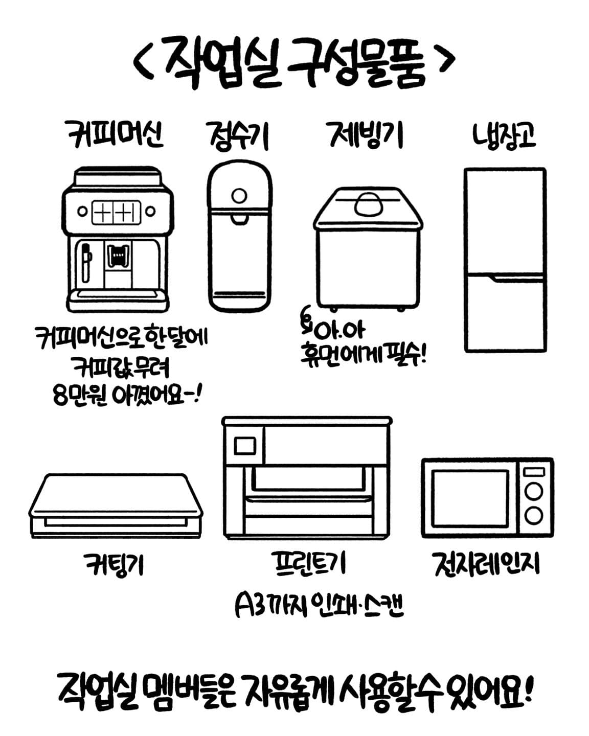 작업실 구성 물품